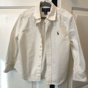 Ralph Lauren polo shirt long sleeve 4t white